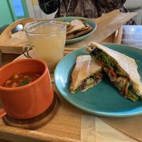 Veggie sandwich, Kimagure soup and ginger drink  at 2525 Homemade Cafe in Fujisawa
