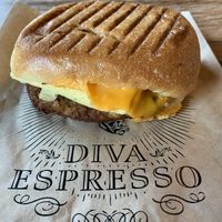 The bread was crisp and warm and tender! Tasty and filling breakfast Sammie!  at Diva Espresso - Greenwood Ave N in Seattle