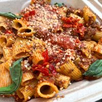 Spicy “Wild Boar” Ragu Rigatoni. at Fair Game in Austin