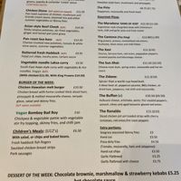 Evening menu at Seagrass Beach Cafe in Llanfairfechan