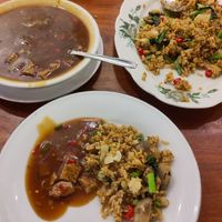 Vegetarian Mock Duck and gravy at Shantung in Jakarta