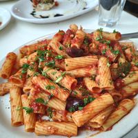Putanesca pasta - Vegan at La Spiaggia Ristorante in Ocean Shores