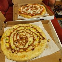 Pepperoni and BBQ chicken. at Jug Band Coffee and Tea in Long Beach