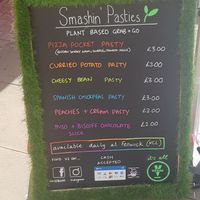 Menu at Smashin' Pasties in Newcastle Upon Tyne