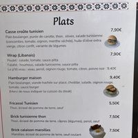 Menu with falafel wrap  at Le Tunisien de Calais in Calais