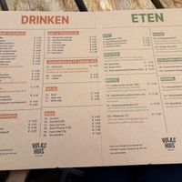 Menukaart   at Volkshuis Deventer in Deventer