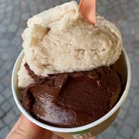 Almond and salted dark chocolate   at Gelateria Oltrè in Portogruaro
