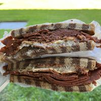 Reuben (without dressing cause I’m fussy)  at Ben & Esther's Vegan Jewish Deli in Oceanside