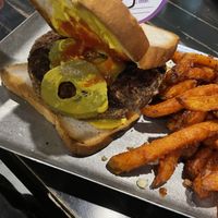 Ketchup. Mustard and dill pickle at Blackie's in Smithfield