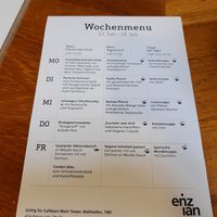 Example menu at Enzian Cafebar - TMC in Opfikon