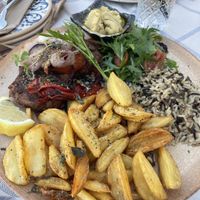 Vegan burger  at Mama Sofia in Rhodes