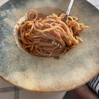 Napoli with vegan cream sauce  at Mama Sofia in Rhodes