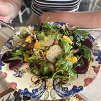 Fig and pomegranate salad (yum!)  at Mama Sofia in Rhodes