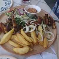 Vegan souvlaki  at Mama Sofia in Rhodes