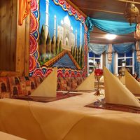 The restaurant is upstairs on the first floor at Maharadscha in Rosenheim