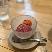 Vegan Red Grape Sorbet set menu   at Cafe Salle a Manger in Nagaoka
