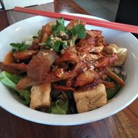 Crispy duck dry noodles at Fina's in Richmond