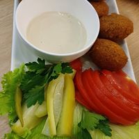 Falafel plate at Falafel Box in Tbilisi