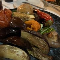 Grilled vegan vegetables in oil not butter   at Happy Island in Paphos