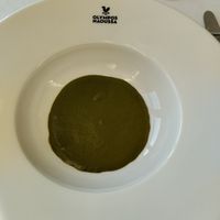 Amuse bouche-spinach puree at Olympos Naoussa - ON Residence in Thessaloniki