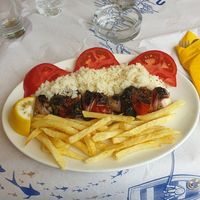 Vegan slouvaki at Alkinos Restaurant in Corfu