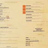 Menu at Aarebistro in Olten