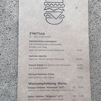 Menu 1/3  at Solheure Bar Restaurant in Solothurn