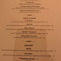 Menu - Apr 2018 at Wynn Hotel - Sinatra in Las Vegas