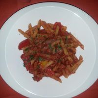 Pasta with flavourless tomato sauce. at Wynn Hotel - Sinatra in Las Vegas