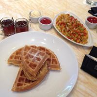 vegan Chicken n' Waffles  at Wynn Hotel - Terrace Pointe Cafe in Las Vegas