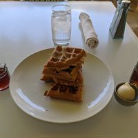 Vegan Chick'n and Waffles at Wynn Hotel - Terrace Pointe Cafe in Las Vegas
