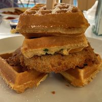 Gardein chicken and waffles  at Wynn Hotel - Terrace Pointe Cafe in Las Vegas