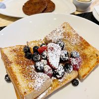 Impossible sausage, vegan butter, and French toast at Wynn Hotel - Terrace Pointe Cafe in Las Vegas