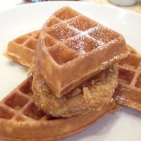 vegan Chicken n' Waffles at Wynn Hotel - Terrace Pointe Cafe in Las Vegas