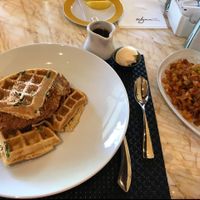 Chicken and Waffles and Potatoes at Wynn Hotel - Terrace Pointe Cafe in Las Vegas