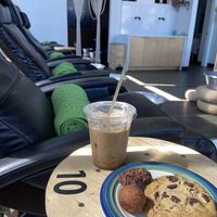 The vibe is so cute and relaxing. Had a plate of their baked goods free of charge since I got a spa package. All very tasty.   at Mon Amie Nails and Spa in Tulsa