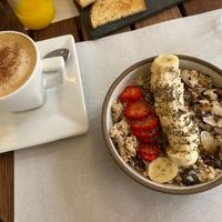 Capuccino and muesli   at Quitéria in Rio De Janeiro