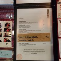 Menu at Rons Coffee House in South East London