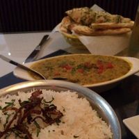 rice, vegan Dahl, vegetarian naan  at Indus Indian and Herbal Cusine in West Palm Beach