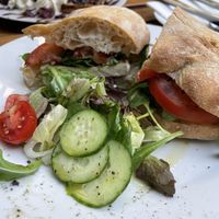 Grilled sandwich with tofu and vegan mayo  at Lumen Kávézó in Budapest