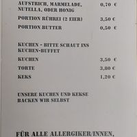 Menu at KunstkAFFEe in Cologne