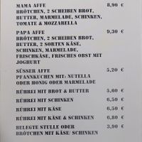 Menu at KunstkAFFEe in Cologne
