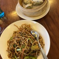 Vegan dumplings and vegan fried noodles  at Peking Ente Berlin in Berlin