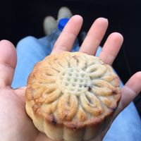 Moon cake with a nut and raisin filling  at New Orchard Cafe in Poole
