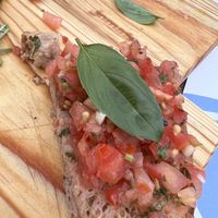 Tomato bruschetta  at Manjedoura in Vila Nova De Milfontes