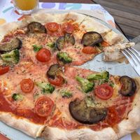 Vegan pizza  at Manjedoura in Vila Nova De Milfontes