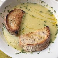 Potato and leek soup   at Nevodi   in Venice