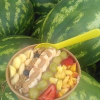 Snickers vegan sugar free ice cream at Lackis Juice Bar in Euboea