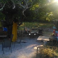 Very nice outdoor sitting at Lackis Juice Bar in Euboea