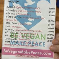 menu  at Khanh Ly Vegetarian Food in Phu Quoc